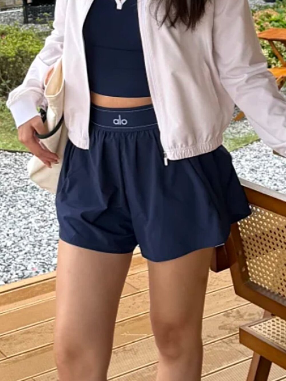 🖤ALO Yoga Athletic Shorts Navy Blue Versatile High Waisted Style - Picture 1 of 7